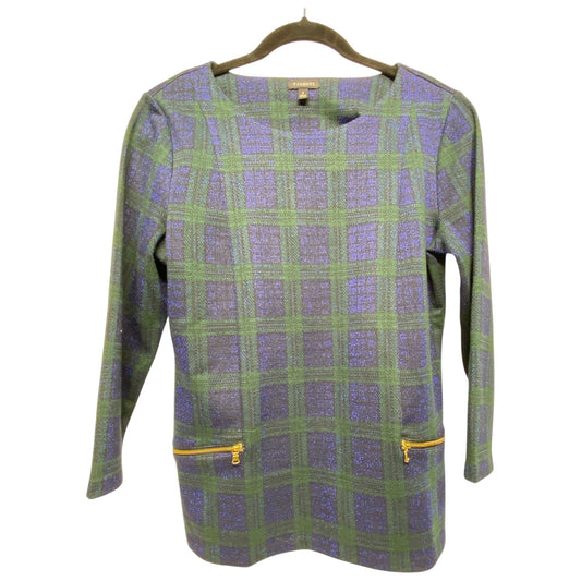 Top Long Sleeve By Talbots In Plaid Pattern, Size: S