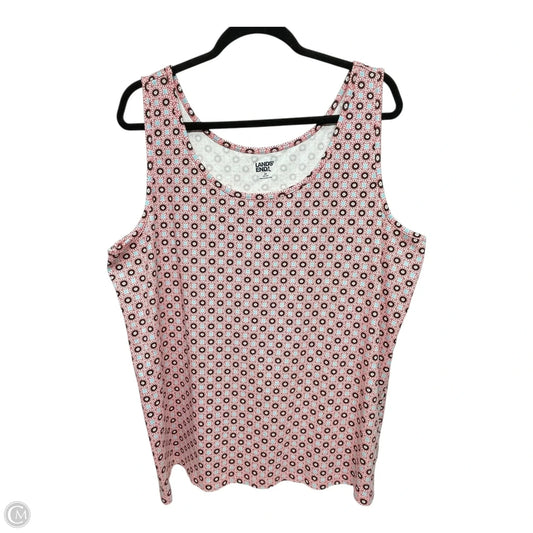 Top Sleeveless By Lands End In Floral Print, Size: 2x