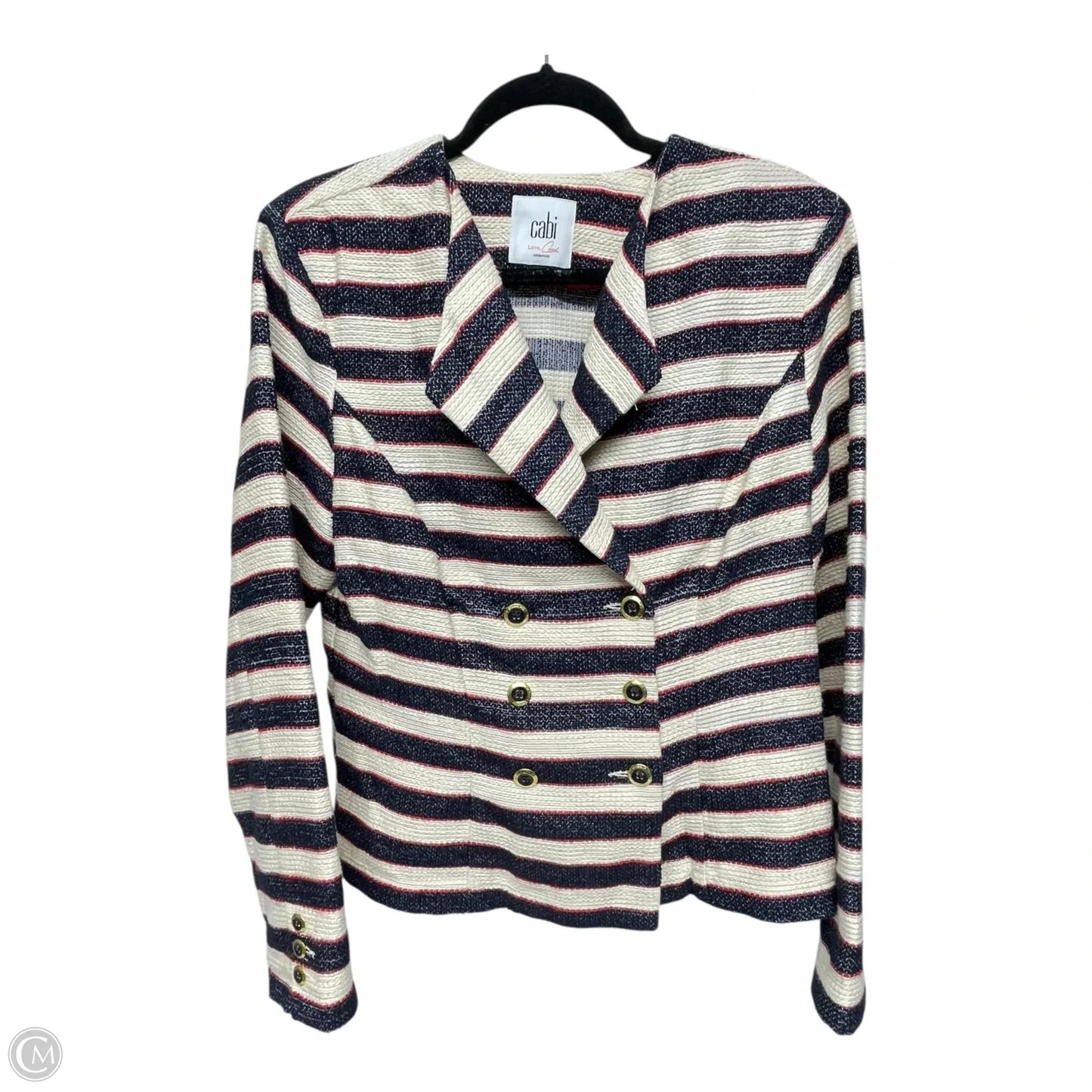 Blazer By Cabi In Striped Pattern, Size: M