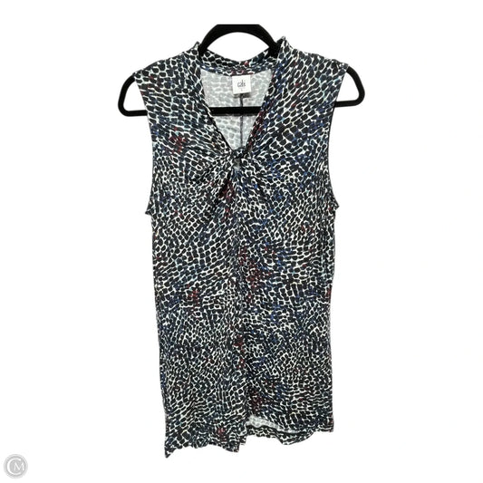 Top Sleeveless By Cabi In Black & Blue, Size: L