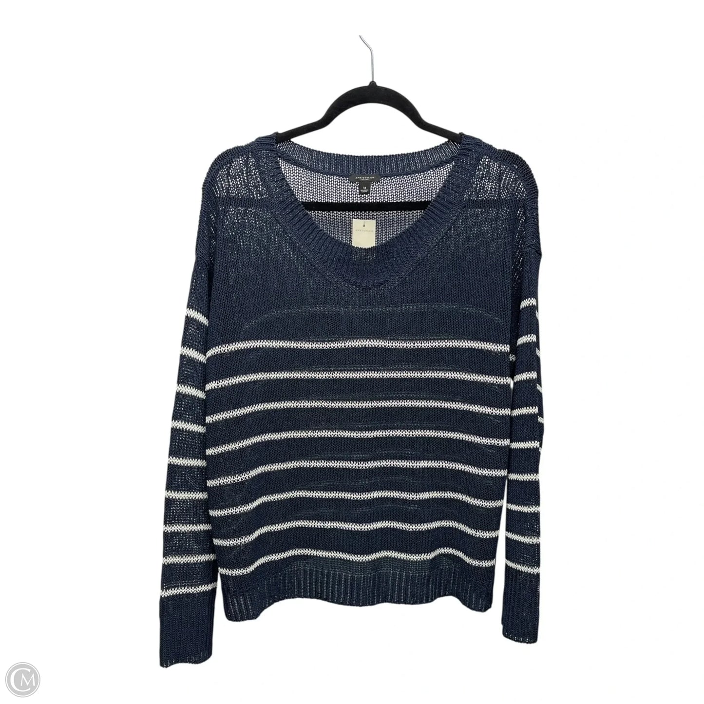 Sweater By Ann Taylor In Striped Pattern, Size: M