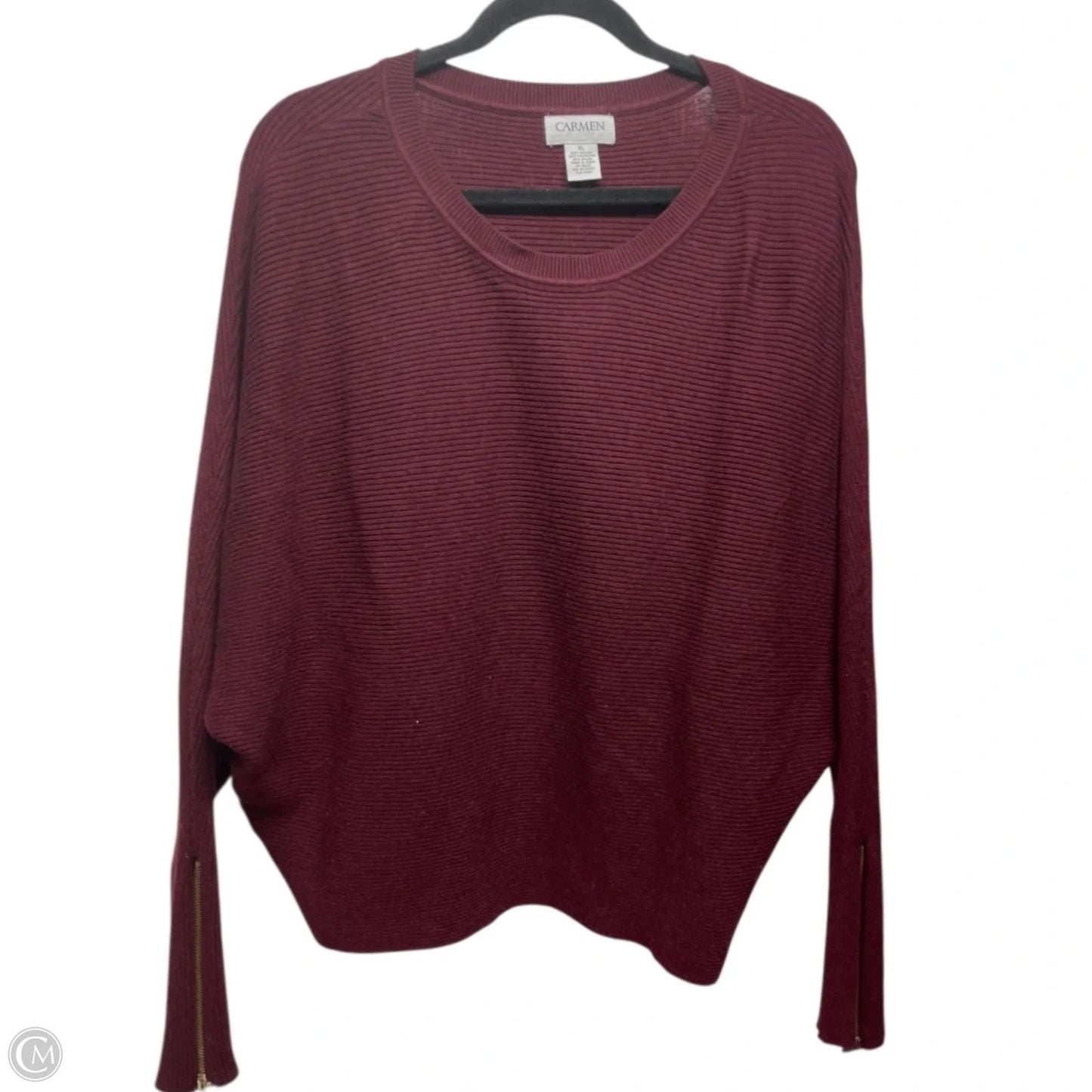 Sweater By Carmen By Carmen Marc Valvo In Maroon, Size: Xl