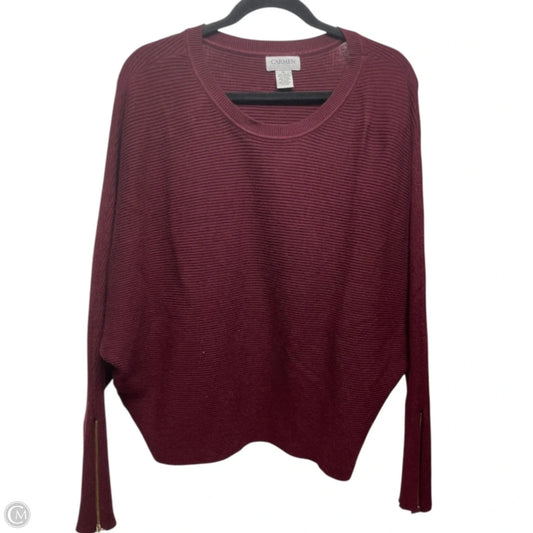 Sweater By Carmen By Carmen Marc Valvo In Maroon, Size: Xl