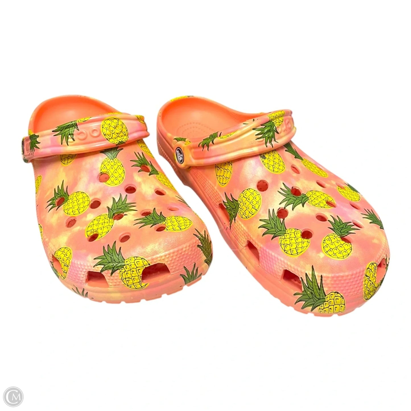Shoes Flats By Crocs In Orange & Yellow, Size: 11