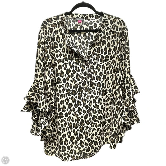 Top Long Sleeve By Vince Camuto In Animal Print, Size: 2x