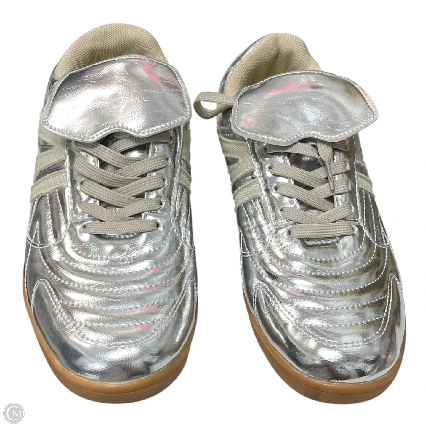 Shoes Sneakers By Steve Madden In Silver, Size: 9