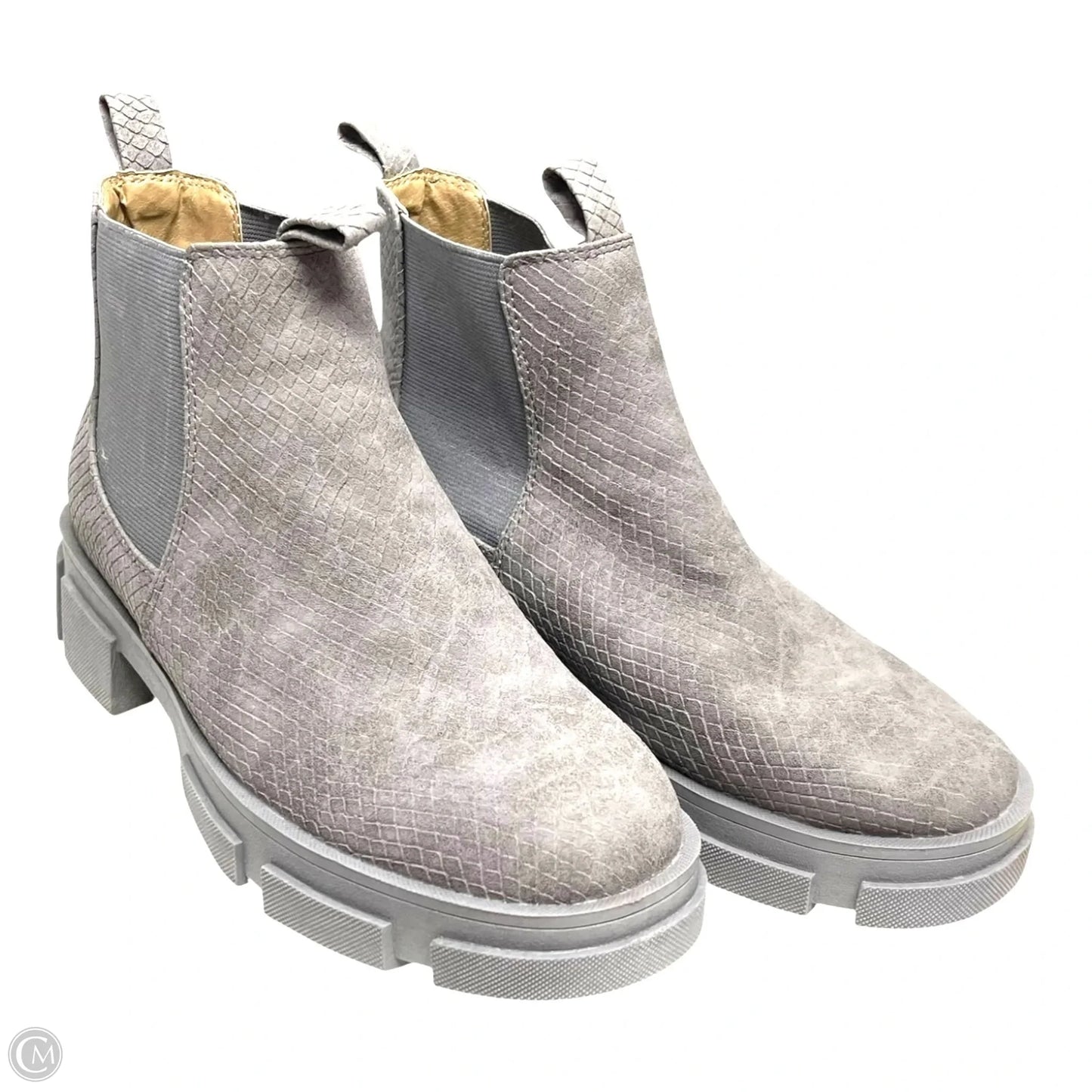 Boots Ankle Heels By Shu Shop In Grey, Size: 6.5