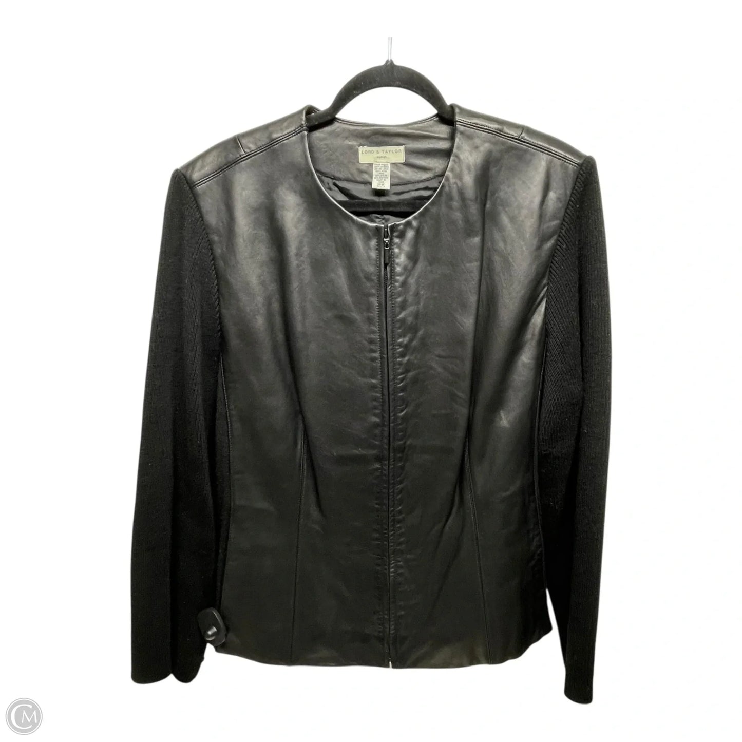 Jacket Leather By Lord And Taylor In Black, Size: Xl