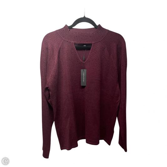 Sweater By Cable And Gauge In Maroon, Size: Xl