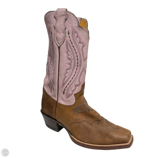 Boots Western By Justin In Brown & Pink, Size: 9
