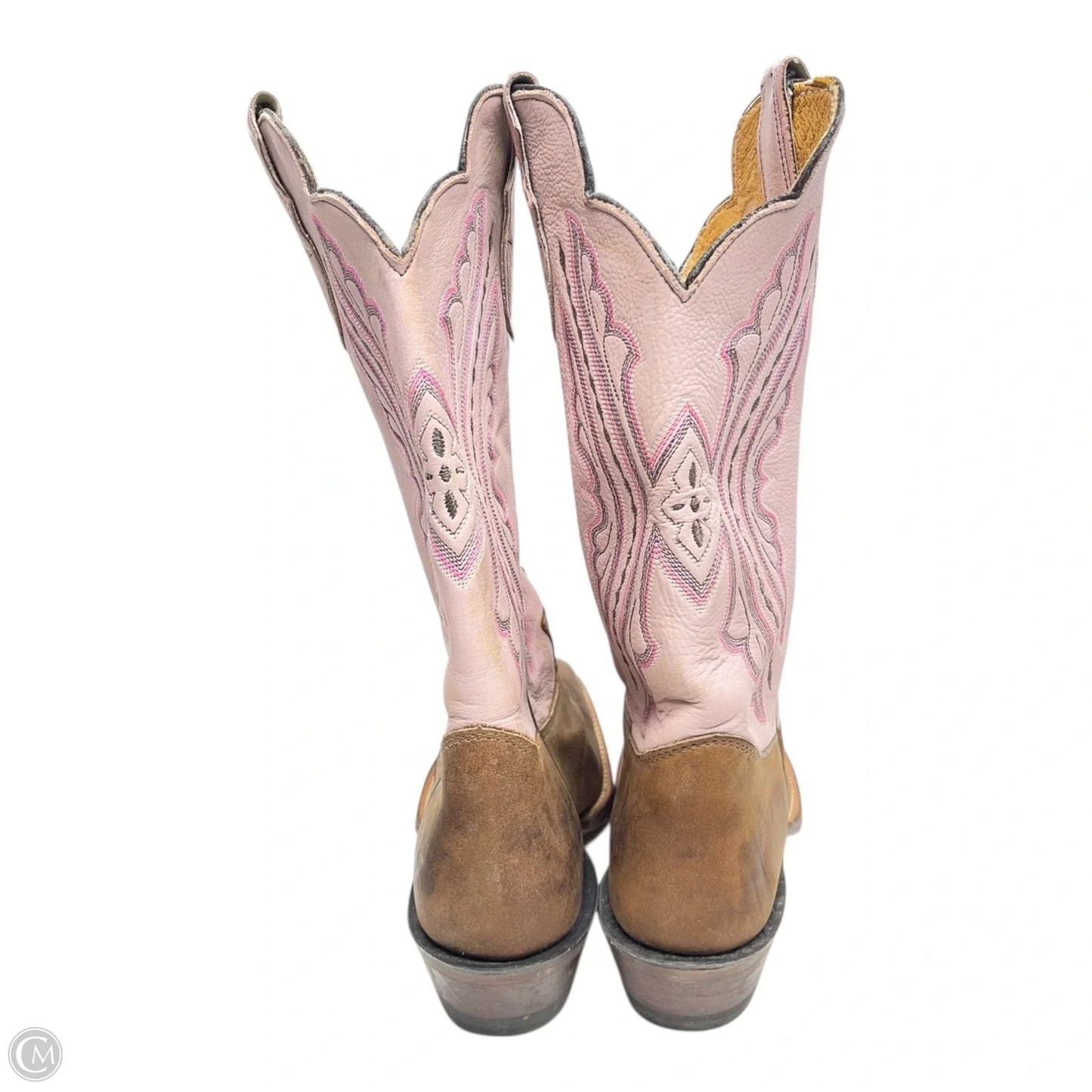 Boots Western By Justin In Brown & Pink, Size: 9