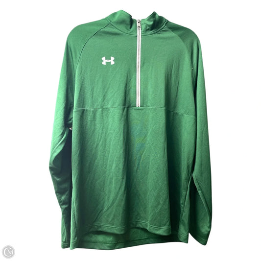 Athletic Top Long Sleeve Collar By Under Armour In Green, Size: L