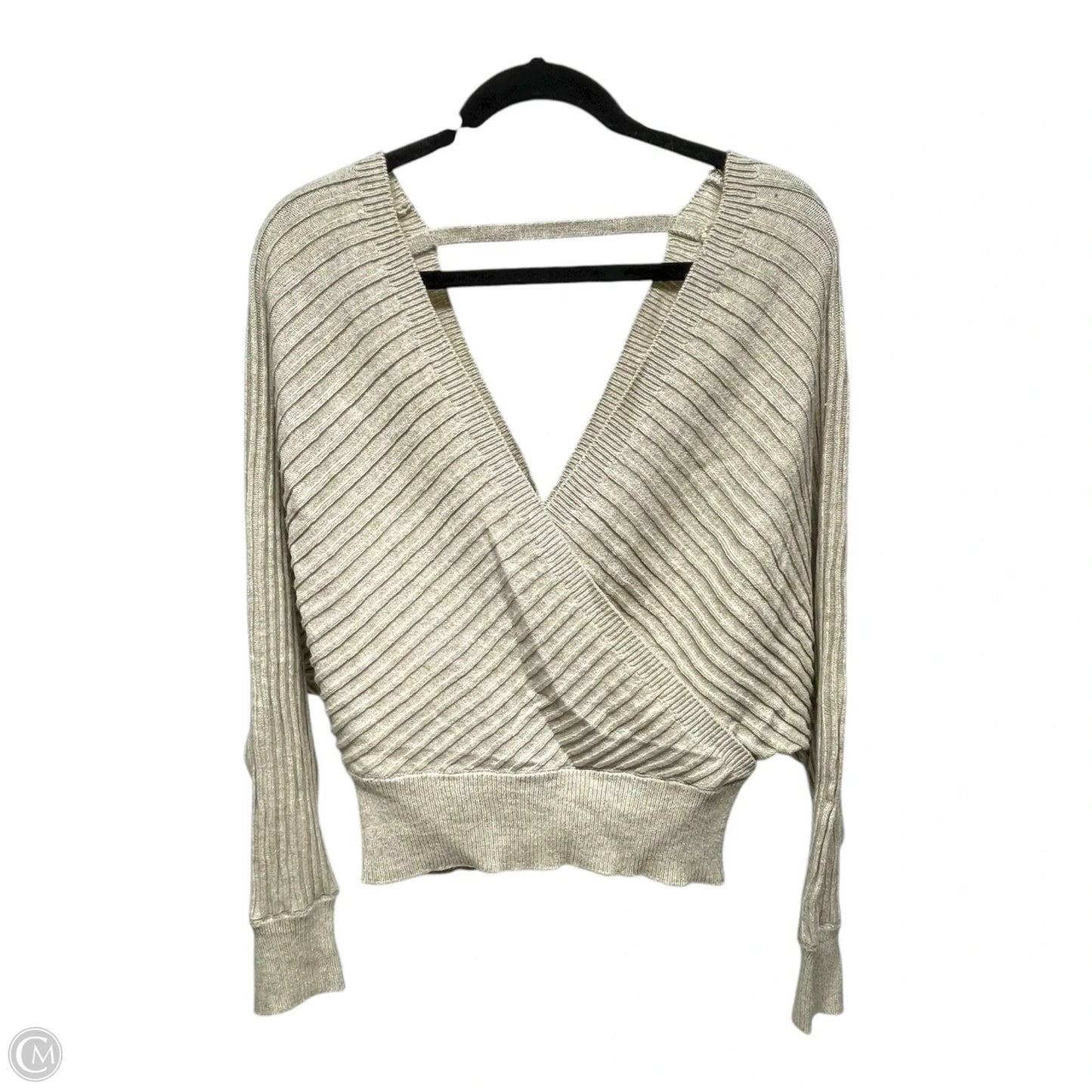 Sweater Short Sleeve By Poof In Beige, Size: L