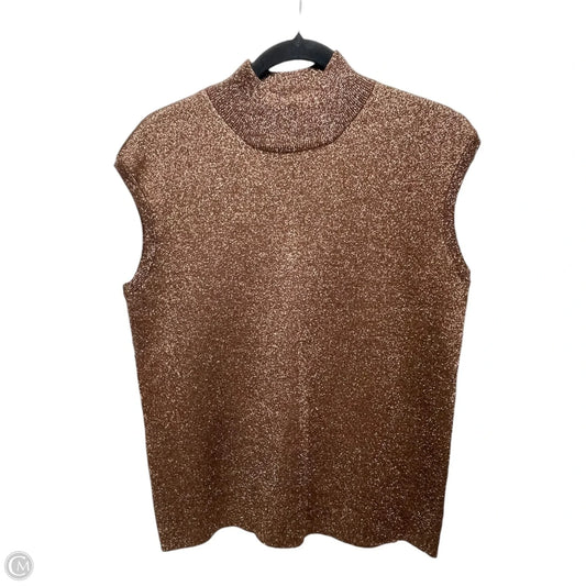 Top Sleeveless By Coldwater Creek In Brown, Size: L