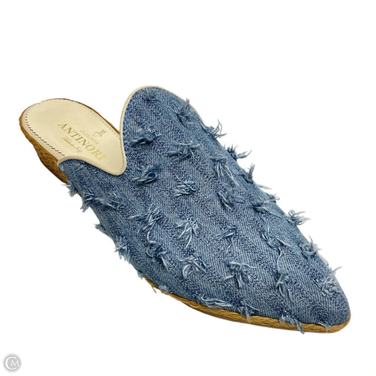 Shoes Flats By CLORINDA ANTINORI -  In Blue Denim, Size: 8.5