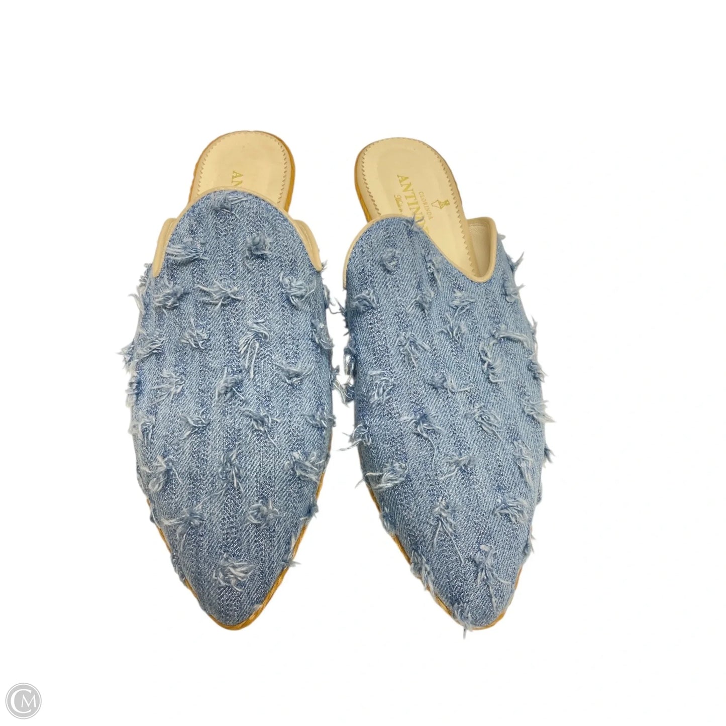 Shoes Flats By CLORINDA ANTINORI -  In Blue Denim, Size: 8.5