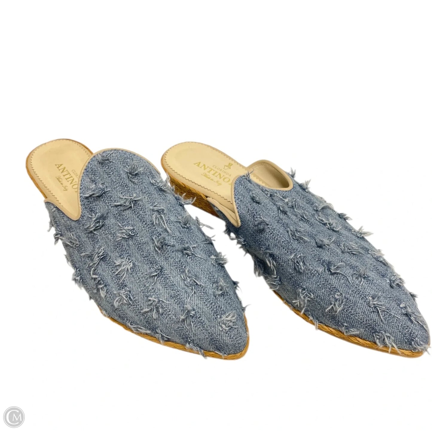 Shoes Flats By CLORINDA ANTINORI -  In Blue Denim, Size: 8.5