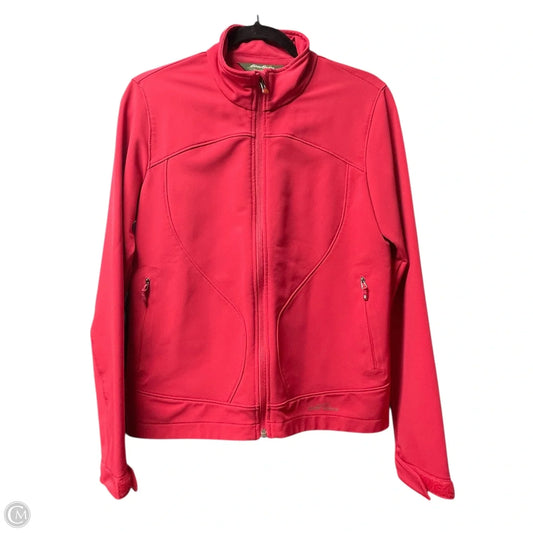 Athletic Jacket By Eddie Bauer In Pink, Size: M