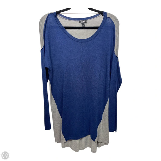 Sweater By Ana In Grey & White, Size: L