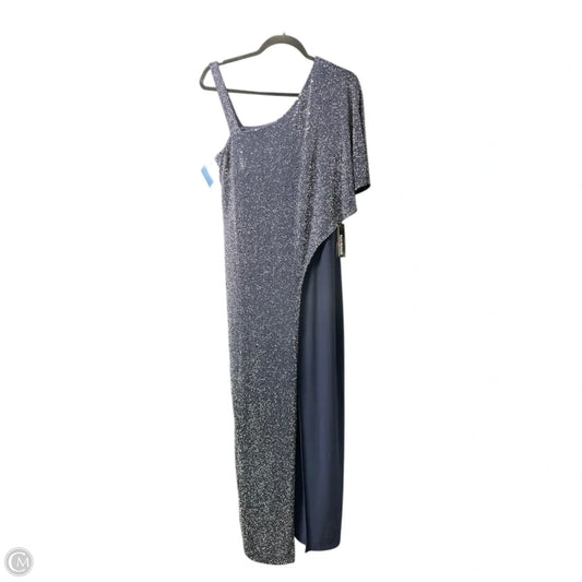 Jumpsuit By R&M RICHARDS In Blue & Silver, Size: 12p