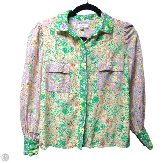 Top Long Sleeve By Loft In Floral Print, Size: Xsp