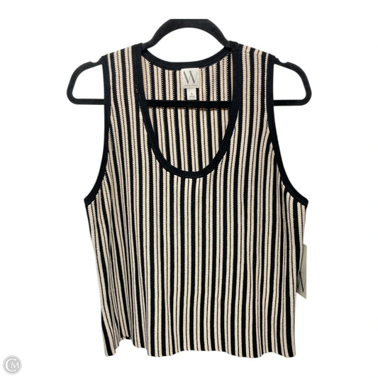 Top Sleeveless By Worthington In Black & Cream, Size: Xl