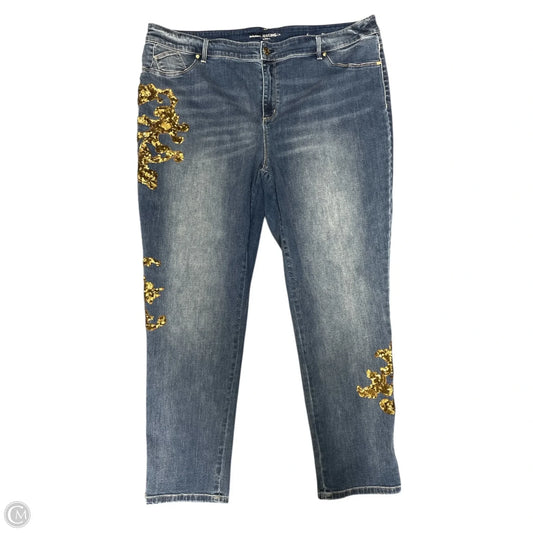 Jeans Cropped By Chicos In Blue Denim, Size: 2x