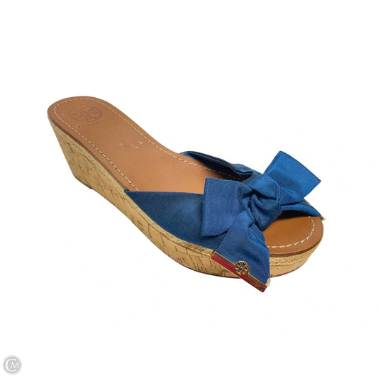 Sandals Designer By Tory Burch In Navy, Size: 10