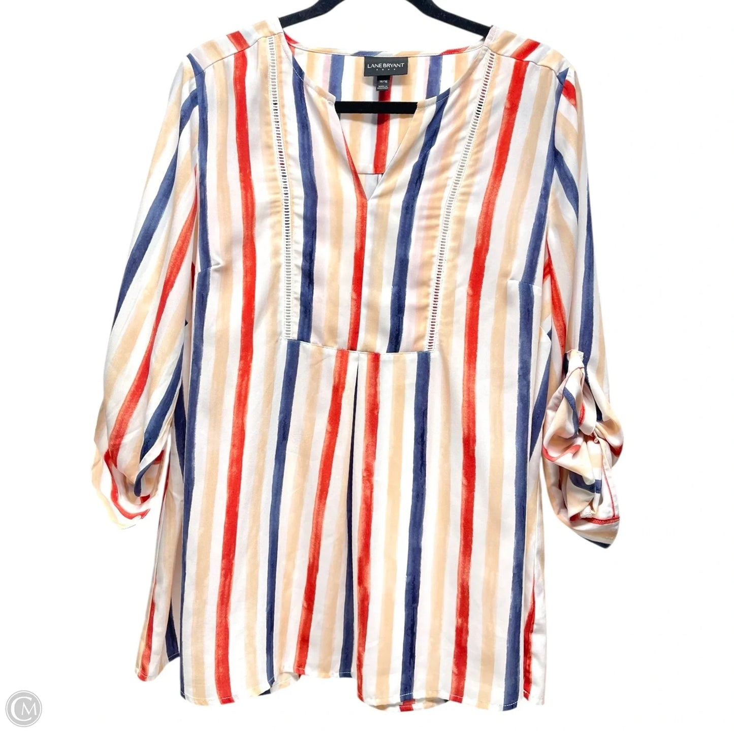Blouse 3/4 Sleeve By Lane Bryant In Striped Pattern, Size: 14