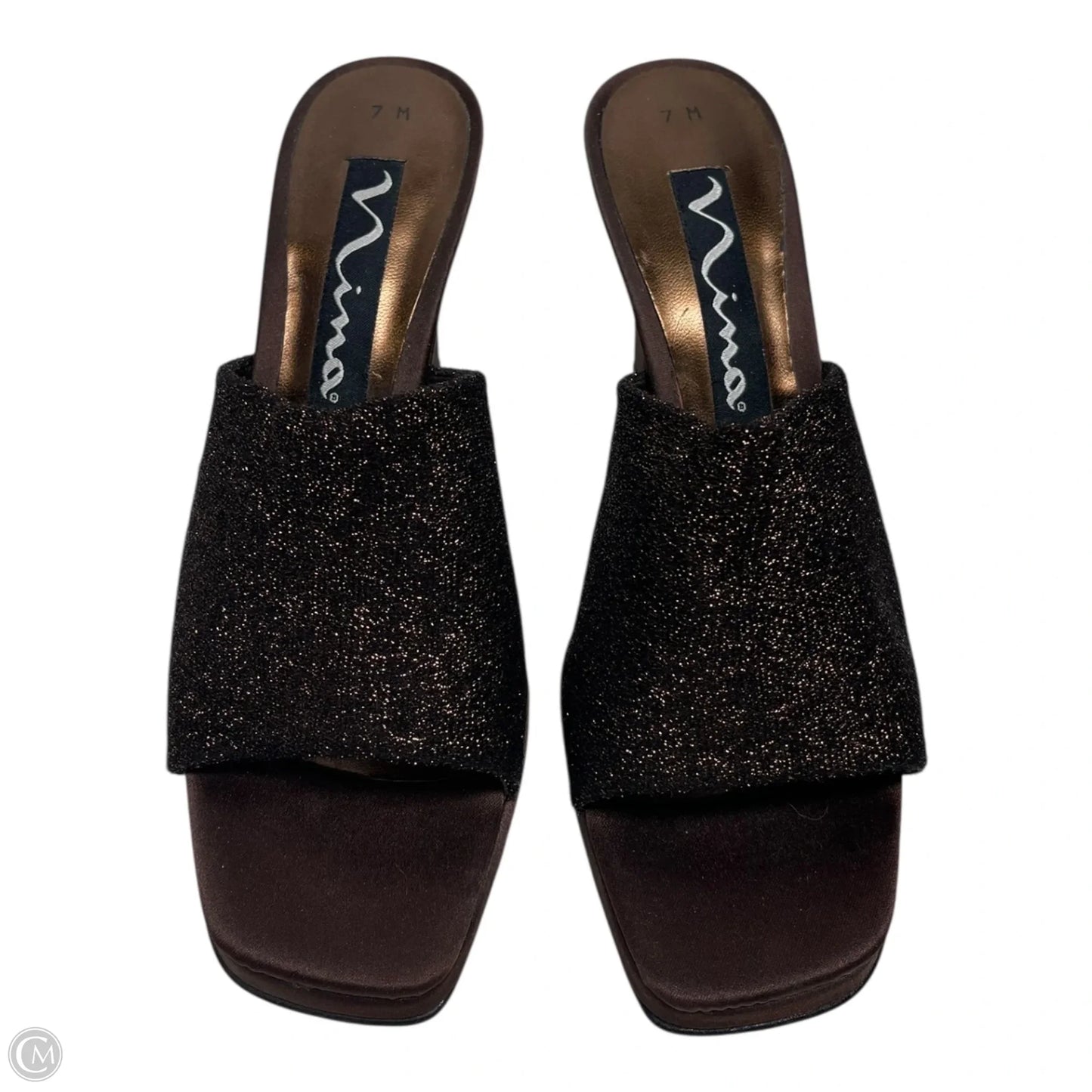 Sandals Heels Stiletto By Nina In Brown, Size: 7