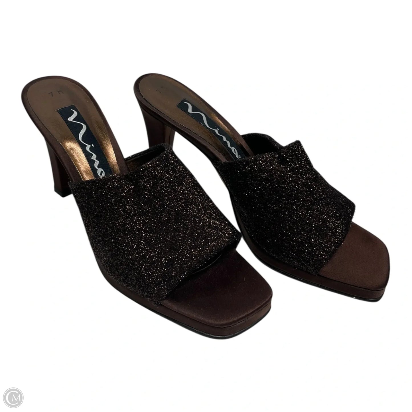 Sandals Heels Stiletto By Nina In Brown, Size: 7
