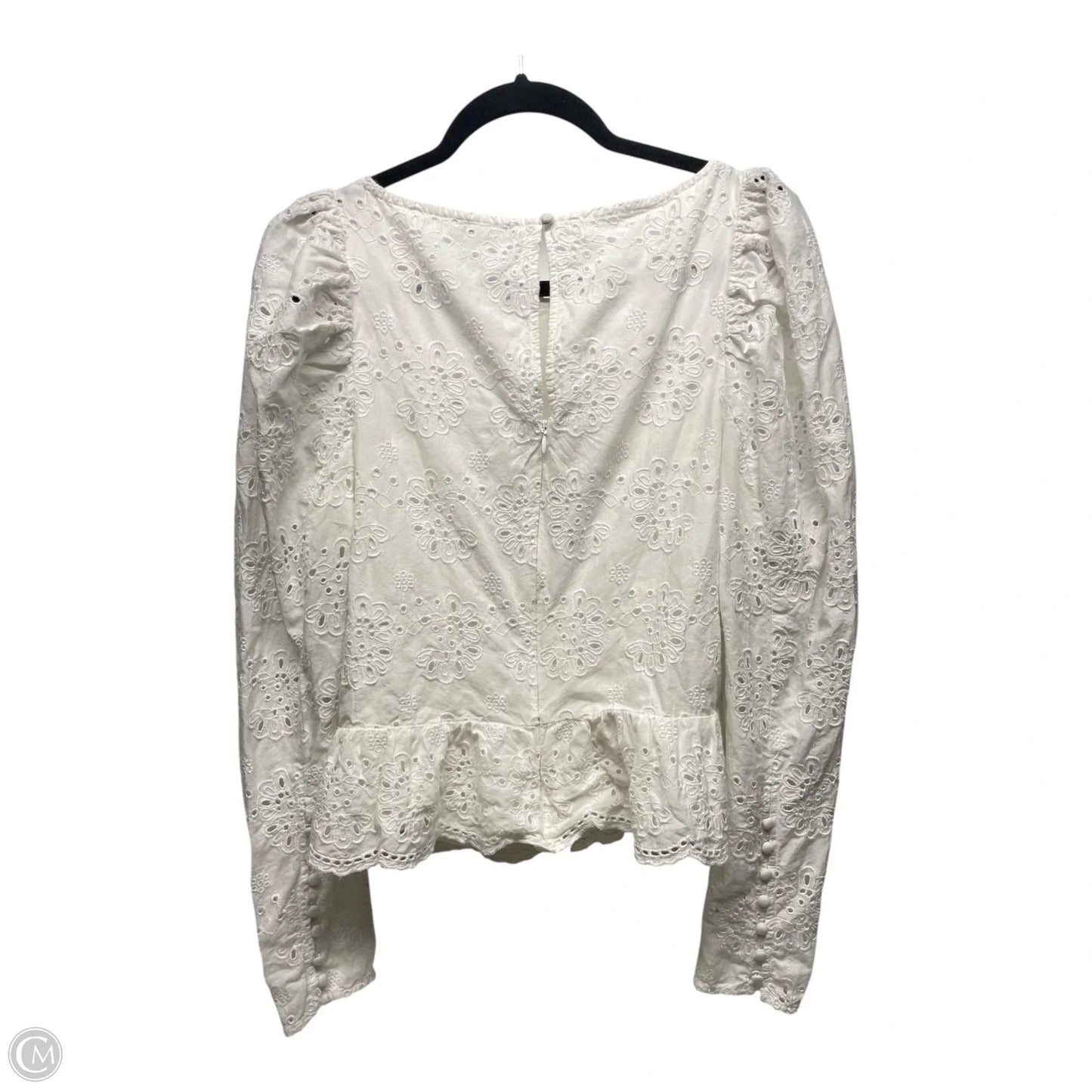 Top Long Sleeve By Express In White, Size: M