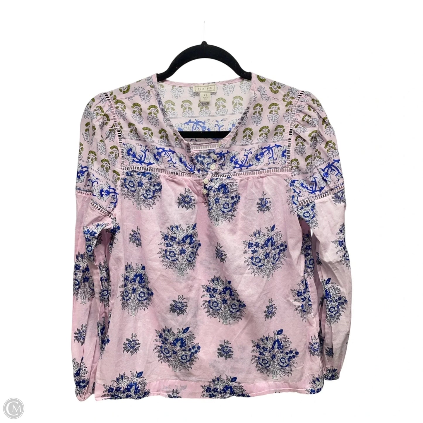 Top Long Sleeve By Point Sur In Blue & Pink, Size: Xs