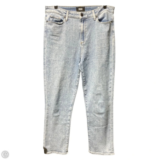 Jeans Straight By Paige In Blue Denim, Size: 14