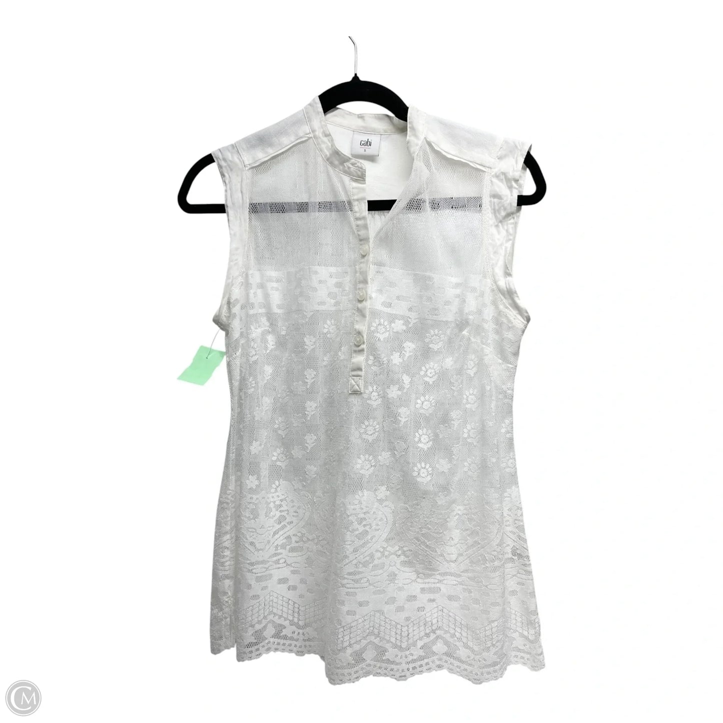 Top Sleeveless By Cabi In White, Size: S