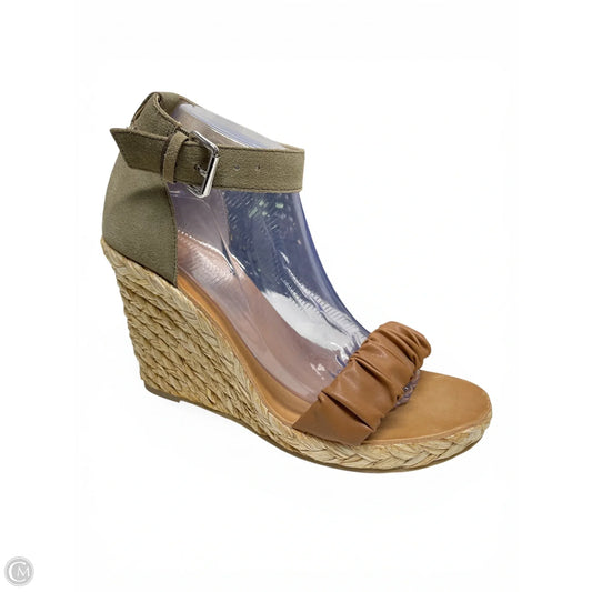 Sandals Heels Wedge By Dolce Vita In Green & Tan, Size: 9