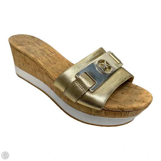 Sandals Heels Wedge By Michael By Michael Kors In Gold, Size: 8