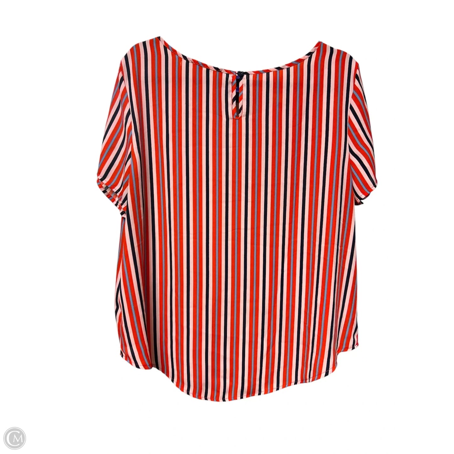 Top Short Sleeve By Simply Styled In Striped Pattern, Size: Xl
