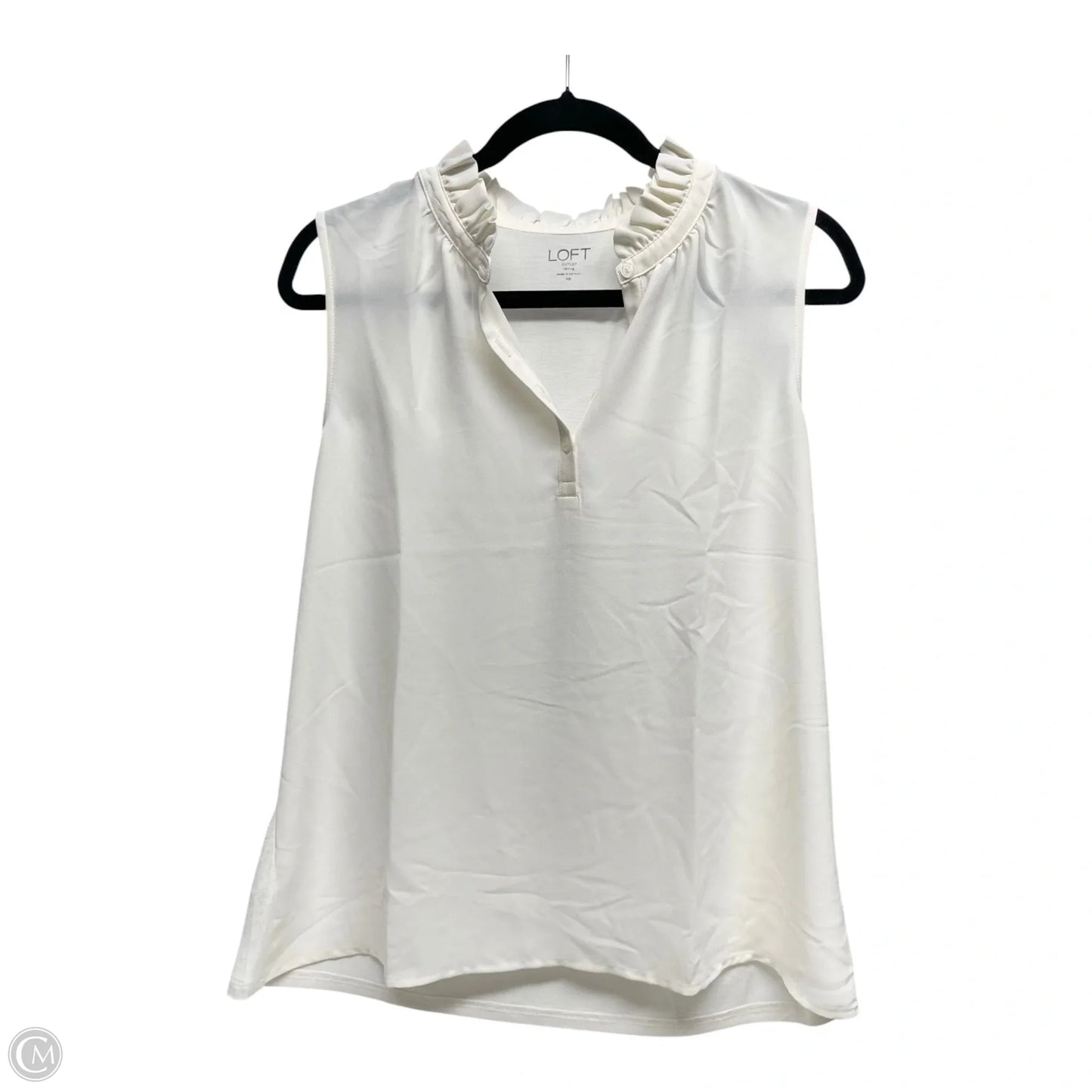 Top Sleeveless By Loft In Black, Size: S