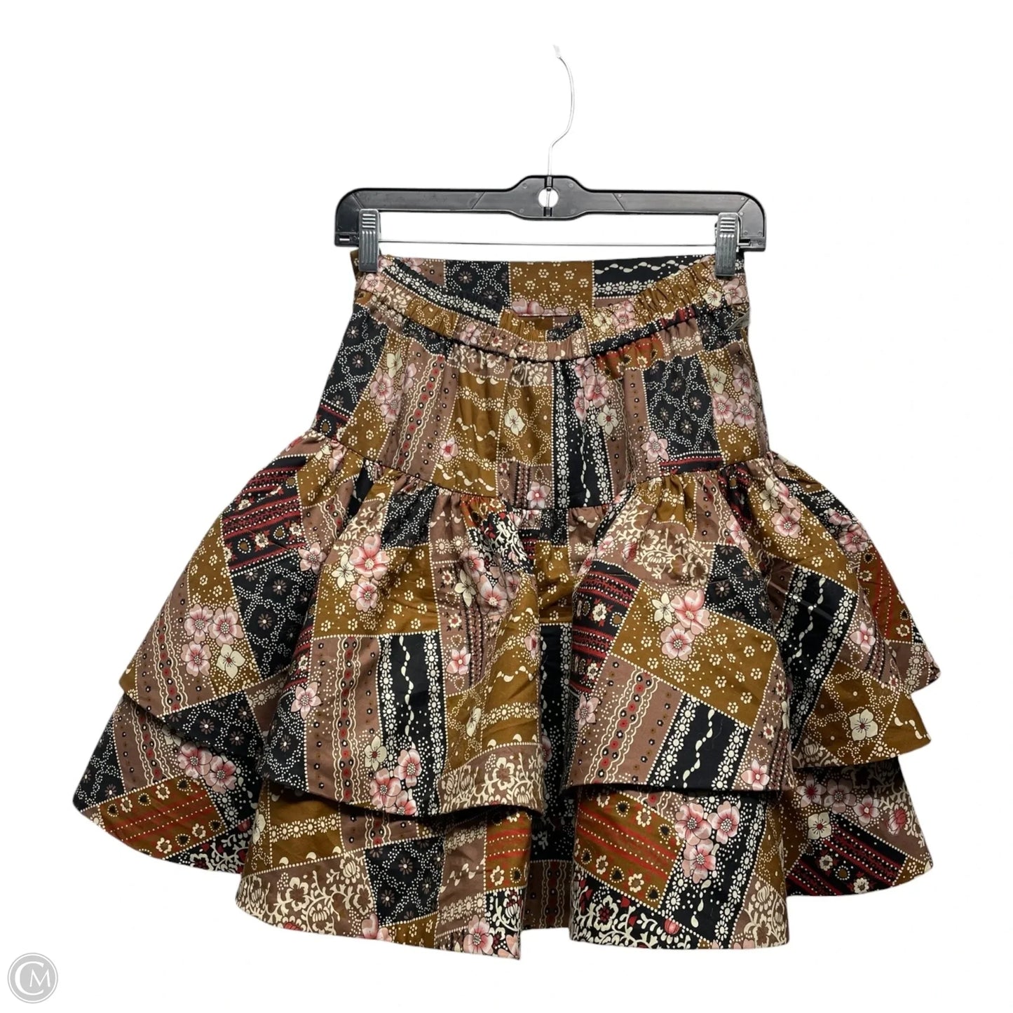 Skirt Mini & Short By Cma In Brown & Pink, Size: S