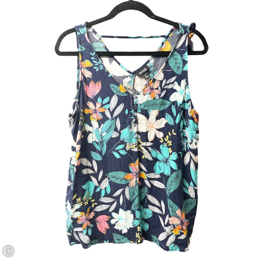 Top Sleeveless By Ana In Floral Print, Size: Xl