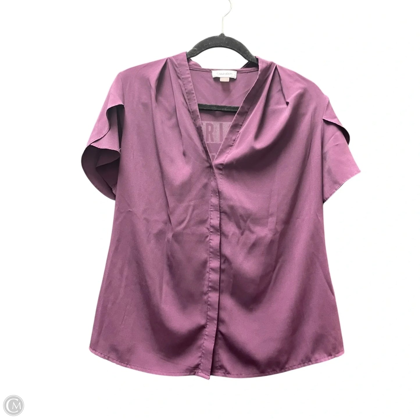 Top Short Sleeve By Calvin Klein In Purple, Size: M