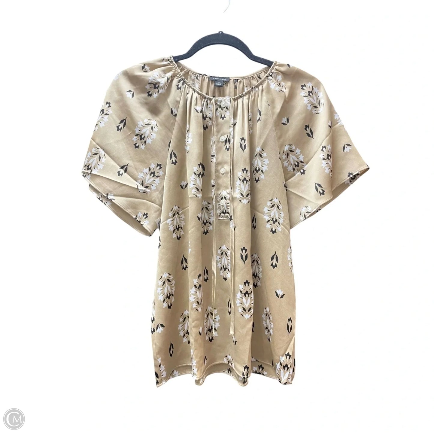 Top Short Sleeve By Ann Taylor In Gold, Size: Xs