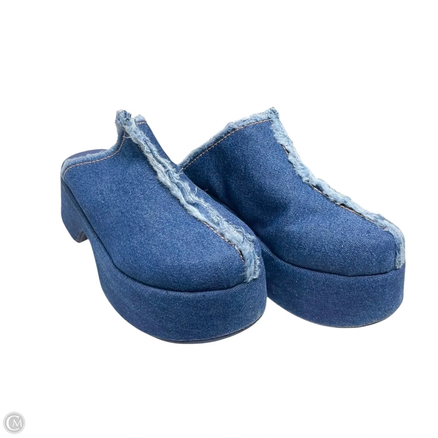 Shoes Designer By Farm Rio In Blue Denim, Size: 9