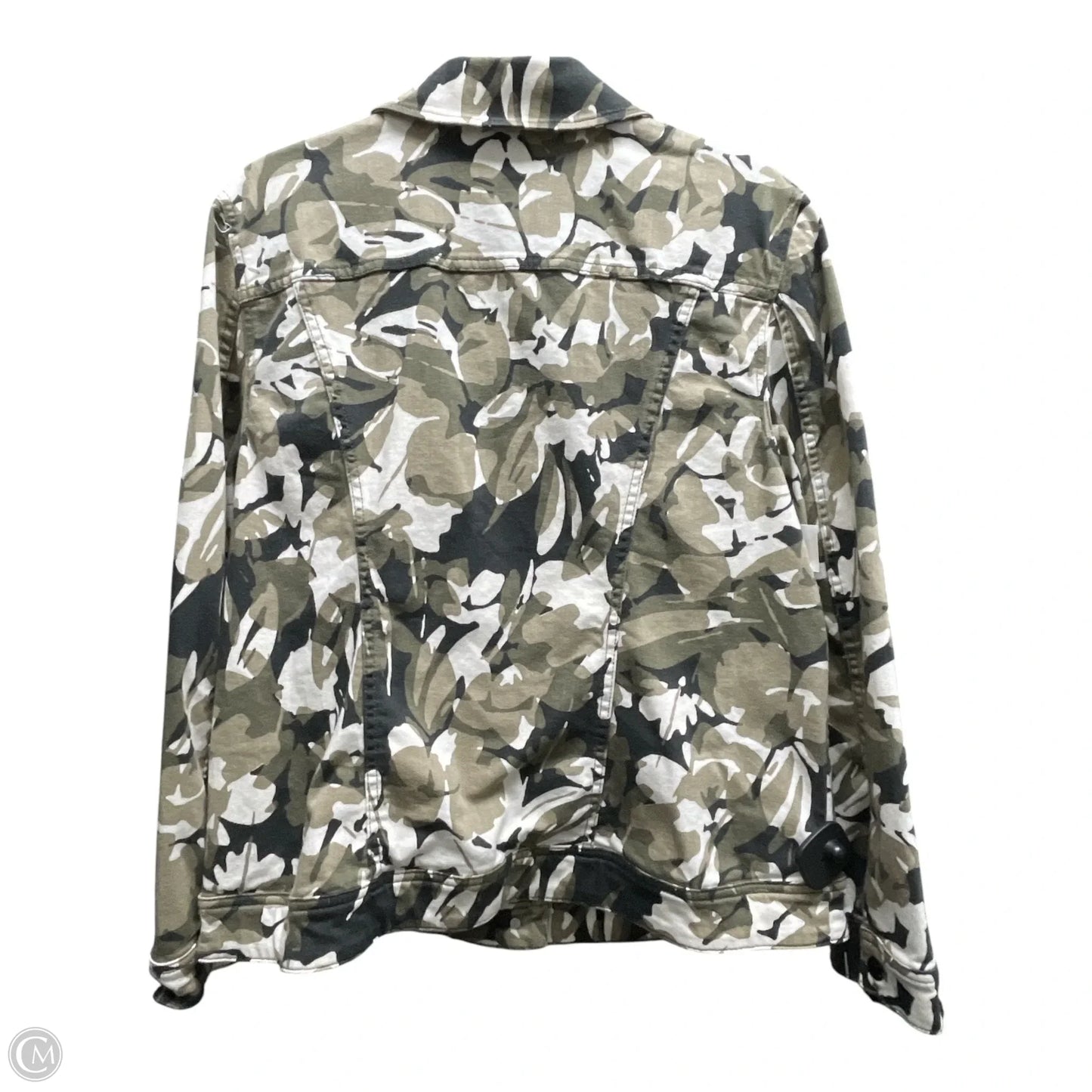 Jacket Denim By Chicos In Black & Green, Size: Xl