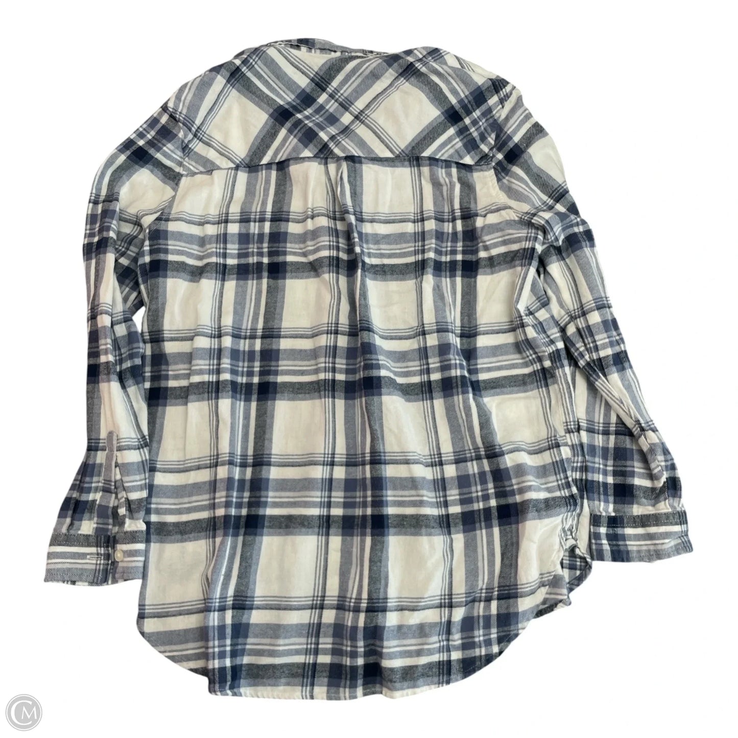 Top Long Sleeve By Gap In Plaid Pattern, Size: L