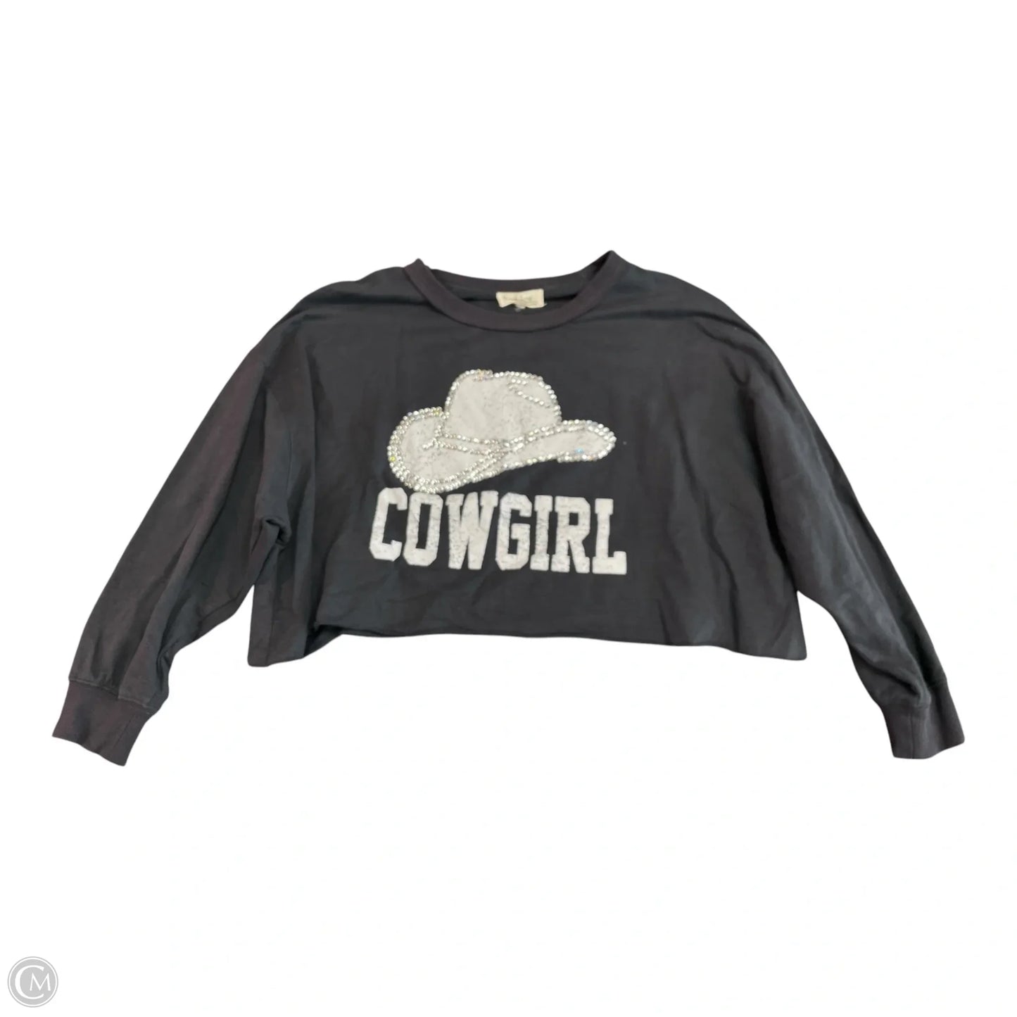 Top Long Sleeve By Peach Love Cream California In Grey, Size: S