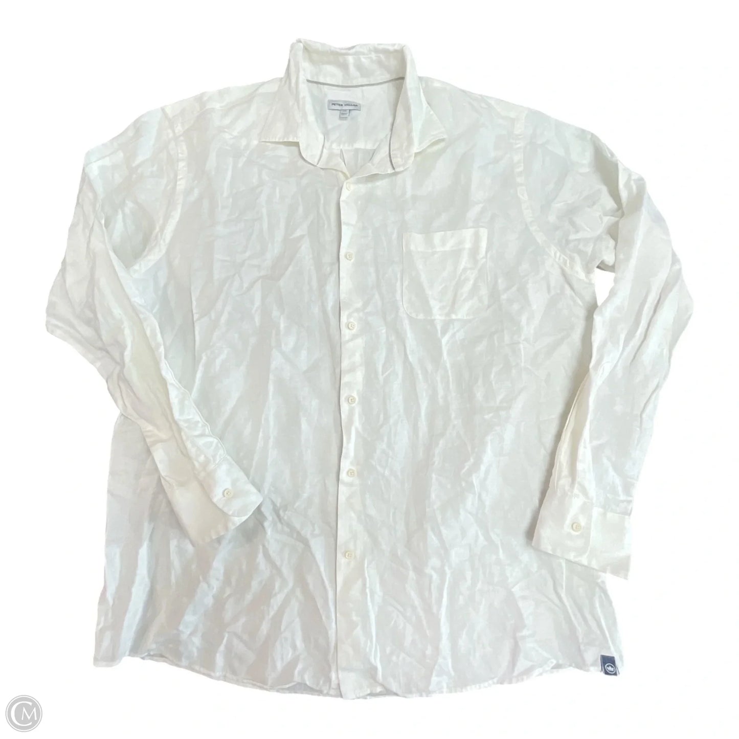 Top Long Sleeve By Peter Millar In White, Size: Xl