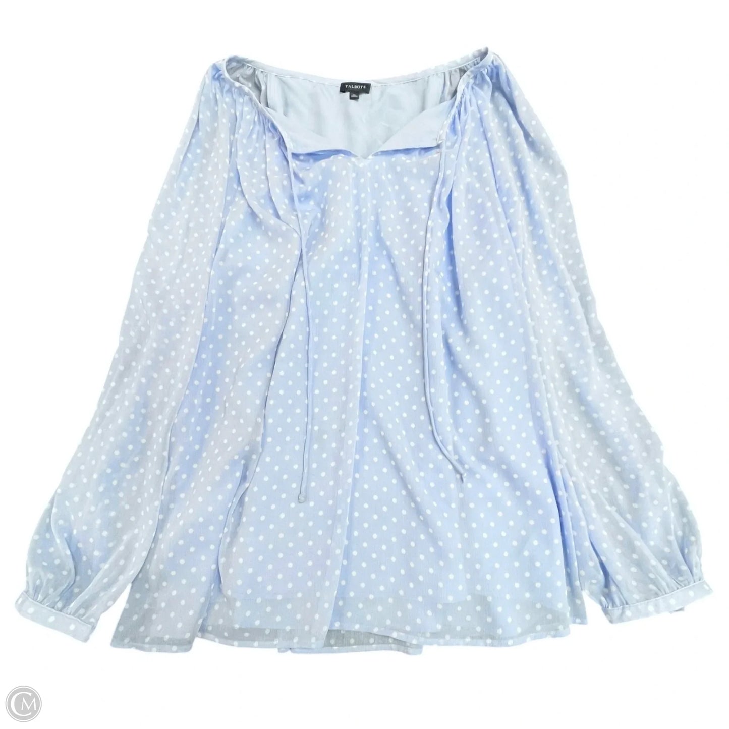 Top Long Sleeve By Talbots In Polkadot Pattern, Size: Xl