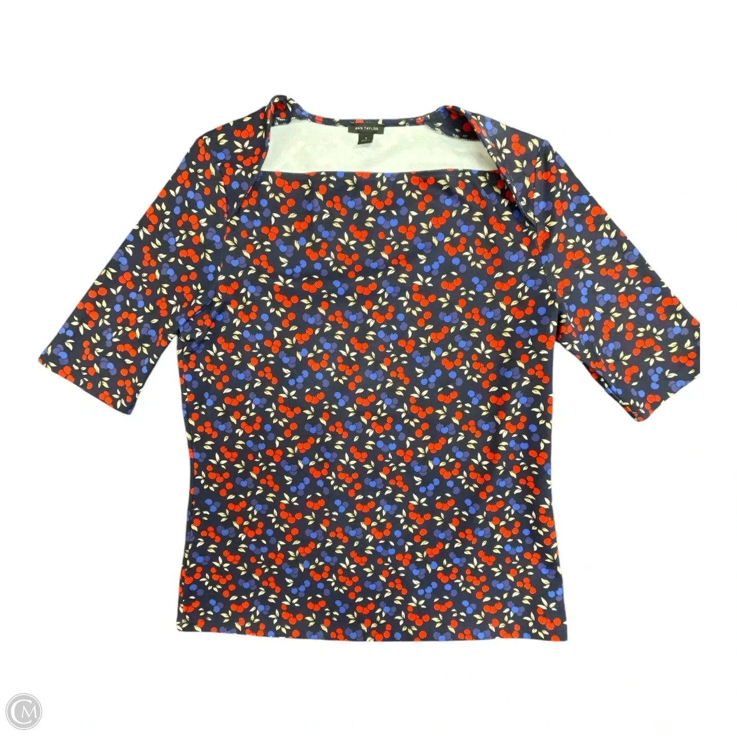 Top Short Sleeve By Ann Taylor In Navy, Size: S